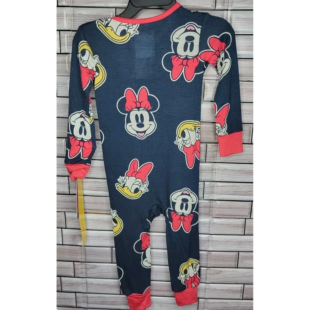 Disney Minnie Mouse & Daisy 4T One Piece Long Sleeve Pajama Soft Lightweight NWT